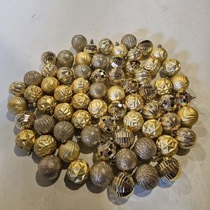 70 Assorted Gold Holiday Ornaments